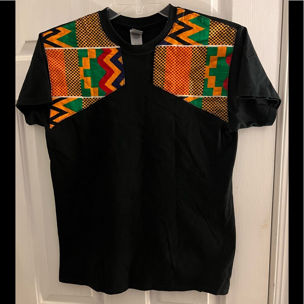 T-Shirt accented with Afrocentric fabric